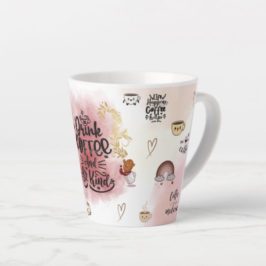 “Aesthetic Coffee Lover Illustration Milchtasse (Rechte Ecke)