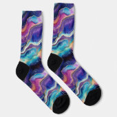 Aesthetic colorful modern rainbow agate glitter socken (Rechts)