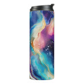 Aesthetic colorful rainbow agate glitter texture thermosbecher (Nach links gedreht)