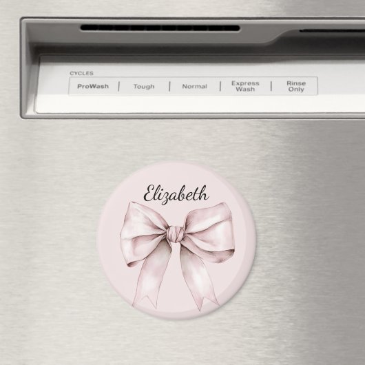 Aesthetic coquette pink bow Personalized Name Magnet (In Situ (Geschirrspüler))
