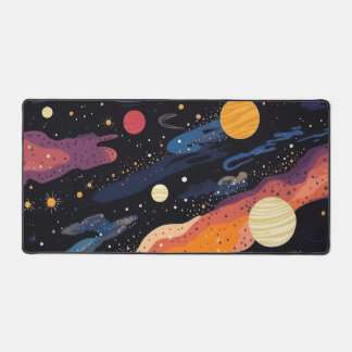 Aesthetic Cosmic Galaxy Planets and Stars Custom Schreibtischunterlage