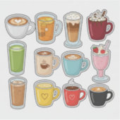 Aesthetic Cozy Beverages Mug Collection Aufkleber (Vorderseite)