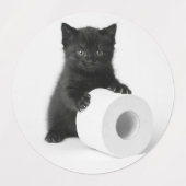 Aesthetic Curious Cats Exploring Toilet Paper Etiketten (Design 1)