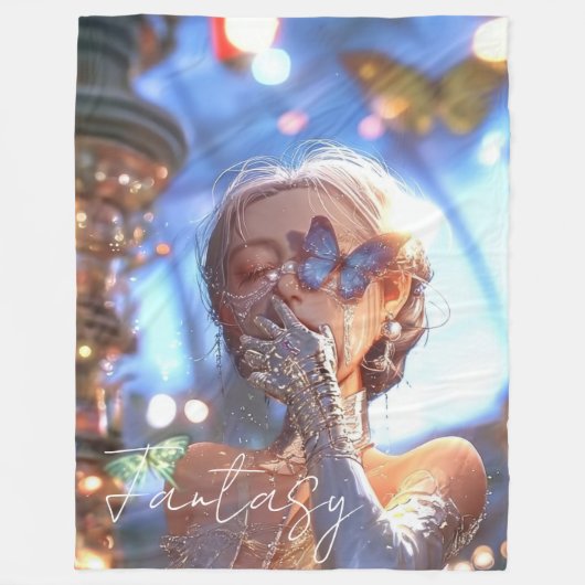 Aesthetic / Dark Fantasy Girl Fleecedecke (Vorderseite)