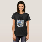 Aesthetic Disco Ball Winter Snow Black Cat Disco C T-Shirt (Vorne ganz)