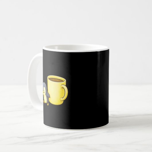 Aesthetic Exhausted Penguin • Oversized Coffee Cup Kaffeetasse (Vorderseite Links)