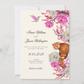 Aesthetic flora fauna spring wedding einladung (Vorderseite)
