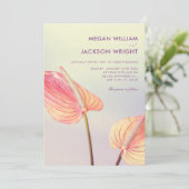 Aesthetic Floral Anthurium minimalist wedding Einladung (Stehend Vorderseite)