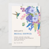 Aesthetic floral bird elegant bridal shower einladung (Vorderseite)