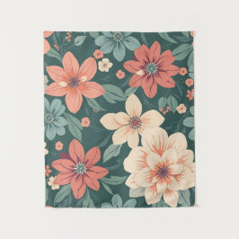 Aesthetic Floral Design Tapestry Wandteppich