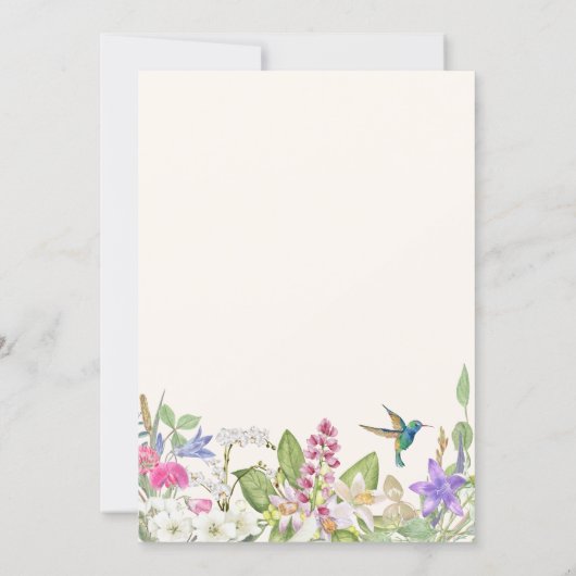 Aesthetic floral garden bridal shower einladung (Rückseite)