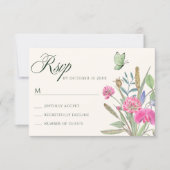 Aesthetic floral garden RSVP karte (Vorderseite)