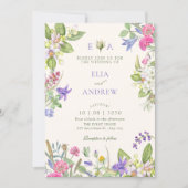 Aesthetic floral garden wedding einladung (Vorderseite)