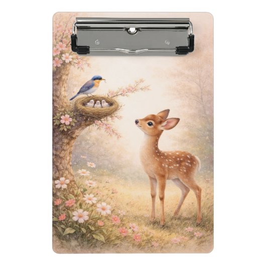 Aesthetic Floral Nature Clipboard | Soft Pastel  Mini Klemmbrett (Vorderseite)