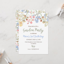 Aesthetic Garden Party Floral Birthday Invitation Einladung