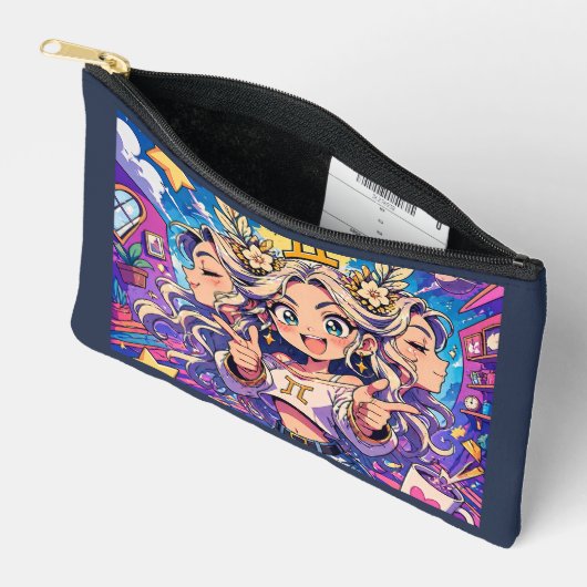 Aesthetic Gemini Anime Custom Accessory Bag Zubehörtasche (Offen)