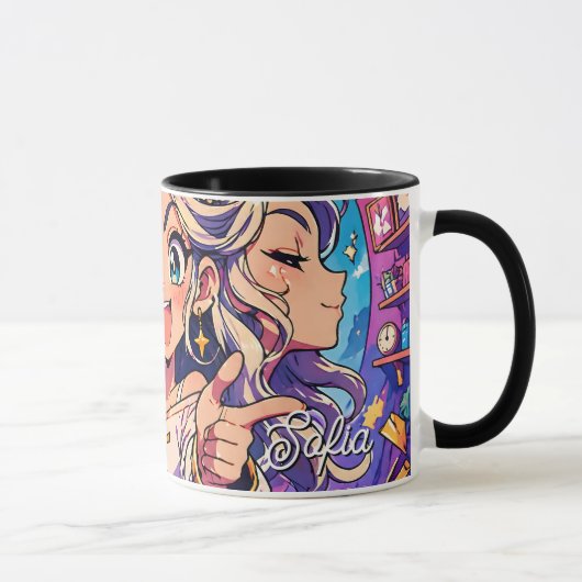Aesthetic Gemini Anime Custom Combo Mug Tasse (Rechts)