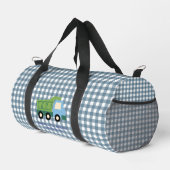 Aesthetic Gingham Blue Dump Truck Boys Duffle Bag (Rechte Ecke)