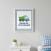 Aesthetic Gingham Border Construction Nursery Wall Poster