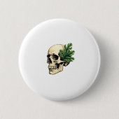 Aesthetic Goth Grunge Skull Tropical Monstera Leaf Button (Vorderseite)