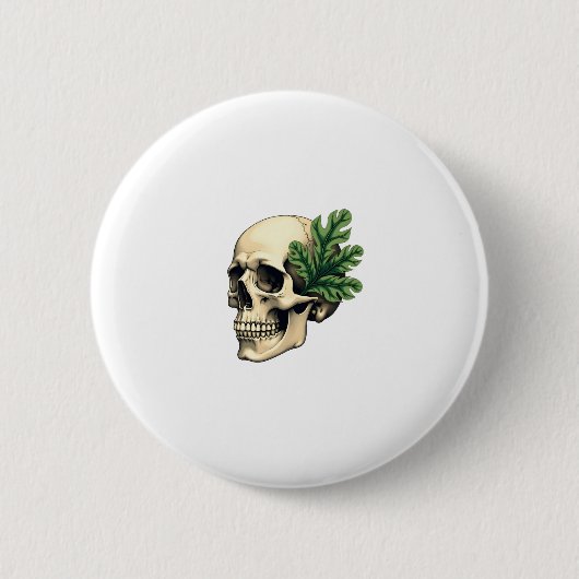 Aesthetic Goth Grunge Skull Tropical Monstera Leaf Button (Vorderseite)