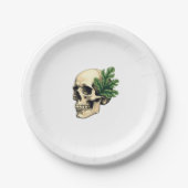 Aesthetic Goth Grunge Skull Tropical Monstera Leaf Pappteller (Vorderseite)