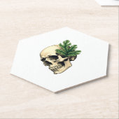 Aesthetic Goth Grunge Skull Tropical Monstera Leaf Untersetzer (angewinkelt)