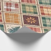 Aesthetic Holiday Checkered Wrapping Paper Geschenkpapier (Ecke)