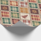 Aesthetic Holiday Checkered Wrapping Paper Geschenkpapier (Ecke)