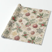 Aesthetic Holiday Checkered Wrapping Paper Geschenkpapier (Ungerollt)