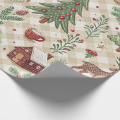 Aesthetic Holiday Checkered Wrapping Paper Geschenkpapier (Ecke)