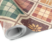 Aesthetic Holiday Checkered Wrapping Paper Geschenkpapier (Rolleneckpunkt)