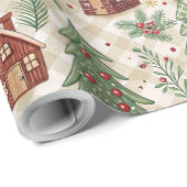 Aesthetic Holiday Checkered Wrapping Paper Geschenkpapier (Rolleneckpunkt)
