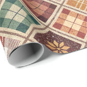 Aesthetic Holiday Checkered Wrapping Paper Geschenkpapier (Rolleneckpunkt)
