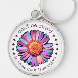 Aesthetic Inspirational Cute Flower Bisexual Quote Schlüsselanhänger