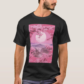 Aesthetic Japanese Style Sakura Cherry Blossom Tre T-Shirt