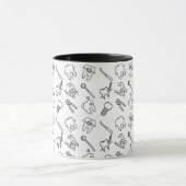 Aesthetic Minimalist Dental Icons Pattern Coffee  Tasse (Zentrum)