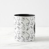 Aesthetic Minimalist Dental Icons Pattern Coffee  Tasse (Zentrum)