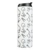 Aesthetic Minimalist Dental Icons Pattern Thermal  Thermosbecher (Nach links gedreht)