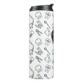 Aesthetic Minimalist Dental Icons Pattern Thermal Thermosbecher (Nach links gedreht)