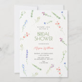 Aesthetic Minimalist falling flowers bridal shower Einladung (Vorderseite)
