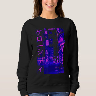 Aesthetic Modern Style Japan Glow City Streets Lig Sweatshirt