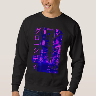 Aesthetic Modern Style Japan Glow City Streets Lig Sweatshirt