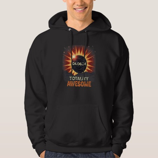 Aesthetic Mountain Total Solar Eclipse 2024 Totali Hoodie (Vorderseite)