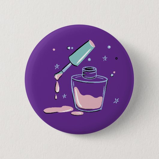 Aesthetic Mystic Pink Nail Polish Bottle Button (Vorderseite)