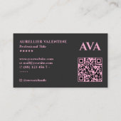 Aesthetic Nail Tech Lashes Makeup Artist Pink Blac Visitenkarte (Rückseite)