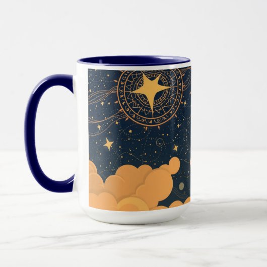 Aesthetic Neo-Deco Dreamer Starry Sky Coffee Tasse (Links)