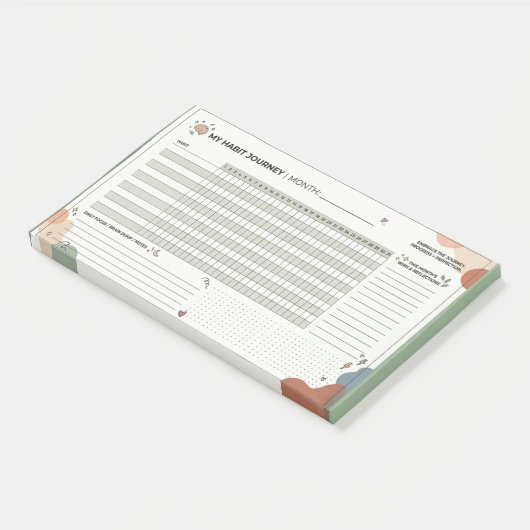 Aesthetic Neurodivergent Habit Tracker Brain Dump Post-it Klebezettel (angewinkelt)