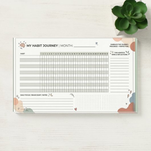Aesthetic Neurodivergent Habit Tracker Brain Dump Post-it Klebezettel (Büro)
