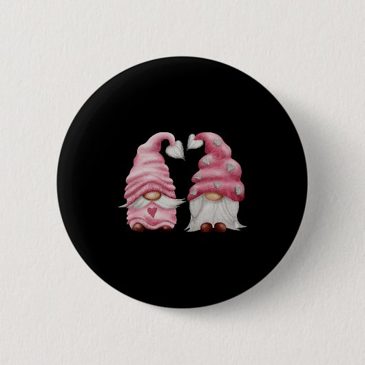 Aesthetic Nk Gnome Valentines Day Decor For Women  Button (Vorderseite)